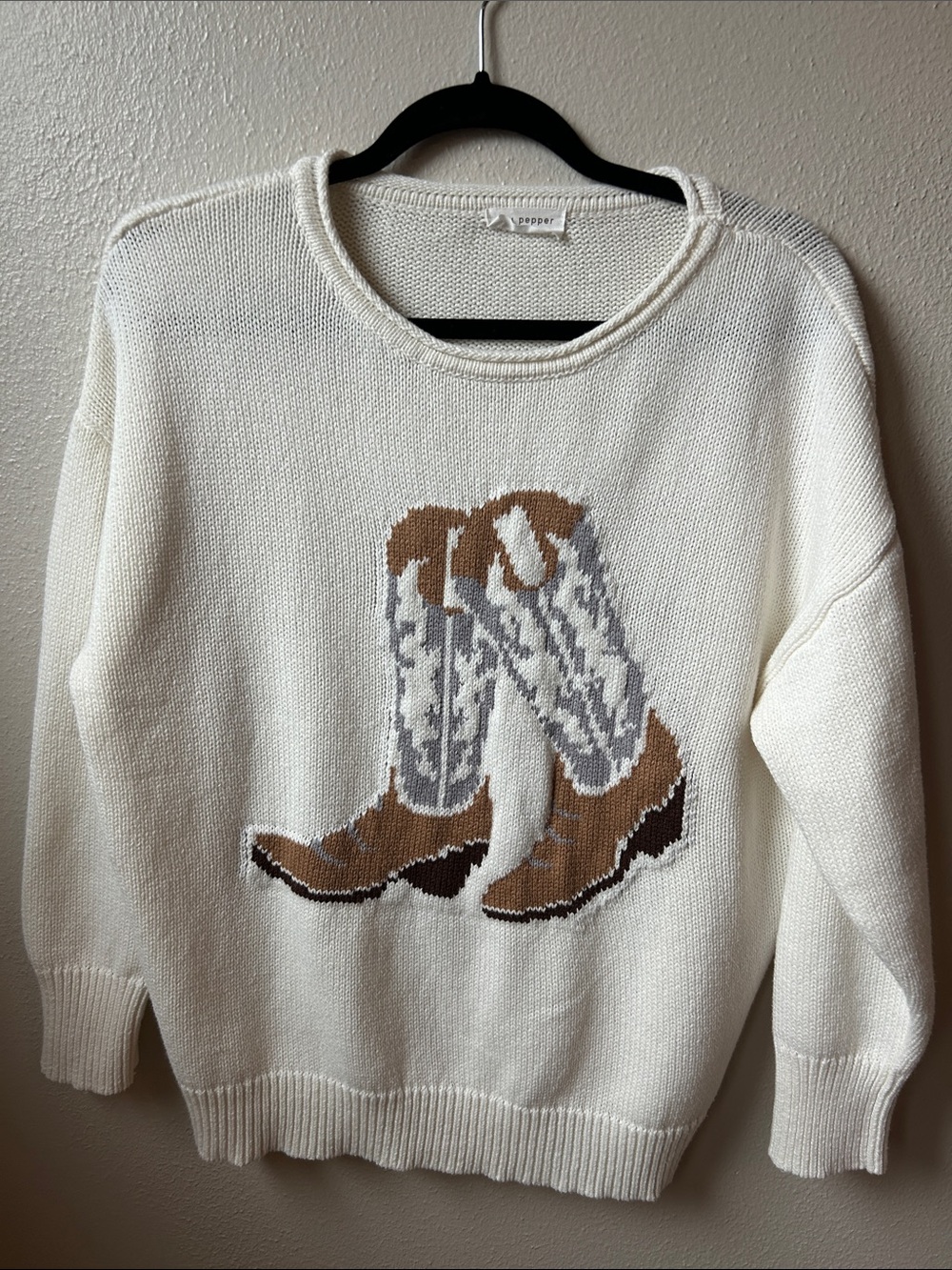 Blu Pepper Cowboy Boot Sweater